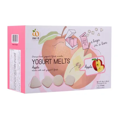 Wel.B Freeze-Dried Yogurt Melts - Apple 6 x 7g packs per box