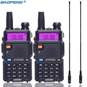 【FREE Earphone】2pcs BaoFeng UV-5R Portable Walkie Talkie + 771 Antenna Dual Band Two Way Radio Pofung UV5R Ham Radio Transceiver UV5R Promo Battery 1800mAh