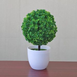 Bunga Plastik Hias Tanaman Pajangan pot Dekorasi pohon Bonsai Bulat