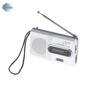 XUNYU3 Xách Tay Mini Đài Phát Thanh Cầm Tay AM FM Âm Nhạc Máy Nghe Nhạc Loa Ngoài Trời Stereo Đài Phát Thanh Với Kính Thiên Văn Ăng Ten