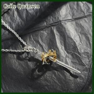 Caile New Vintage Cross Pendant Necklace For Women Sword Crown Punk Gothic Clavicle Chain Jewelry