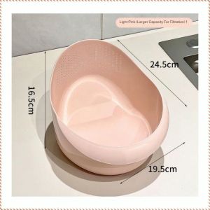 Vegetable Basket Easy to Clean Rice Wash Basket Large Capacity Household Stylish and Beautiful Tilt