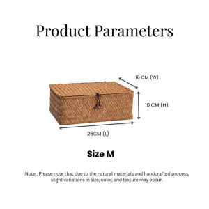 Bakul Anyaman Rotan Serbaguna Simpan Barang Storage Box Handmade Eco Seagrass Organizer Untuk Laundry Shoe Rack Dorm Bilik Bajet Minimalist Classic Style ABS
