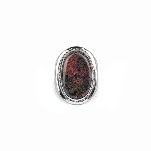 Natural Kalimaya Opal Boulder Matrix Andamooka Ring Monel