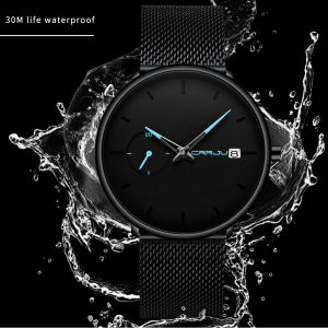 CRRJU Jam Tangan Pria Sangat Tipis 100% Korea Fashion Cowok Kado Ulang Tahun Jam Anti Air Quartz Arloji Tahan 2258