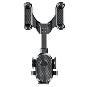 SEAMETAL New Rotatable and Retractable Car Phone Holder Windscreen Holder Multifunctional 360° Rearview Mirror Phone Holder for Car Universal Vehicle Rear View Mirror Phone Holder for All Car and Mobile Phones Rearview Holder Car Mount