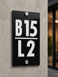 Modern Elegance Customizable House Number 5x9 inch Signage Decal - Stylish Wall for Home Décor SINGLE BLACK ACRYLIC SIGNAGE
