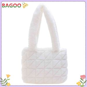 Fluffy Tote Bag Soft Plush Shoulder Handbag Large Capacity Autumn Winter Clutch Purse Bags for Ladies Girl