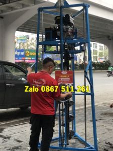Giàn máy khoan sâu 2m đường kính 30cm có đề nổ