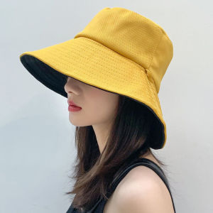 Bucket Hats Double-sided Sun Caps Women Large Brimmed Sun Hats