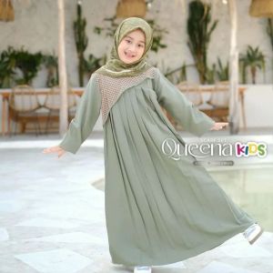 QUEENA DRESS KIDS USIA 7 8 9 Tahun Bahan Shakila Mix Brokat Gamis Anak Perempuan Terbaru Baju Muslim Anak Lucu Murah Pakaian Anak SD Dress Kids Lucu Baju Lebaran Wanita Terbaru Terlaris Import Gaun Pesta Kondangan Anak-Anak Baju Gamis Muslim Pengajian COD
