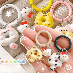 ART SUPPLIESX Sanrio Hello Kitty Cat Keychain Resin Cartoon Bag Pendant Cute Backpack Hanging Decoration Key Accessories