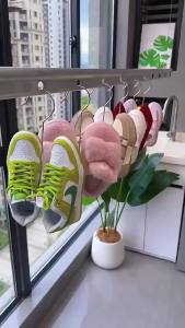 [PH stock]Durable Metal Shoe Drying Hanger Windproof Sneakers Slippers Drying Rack
