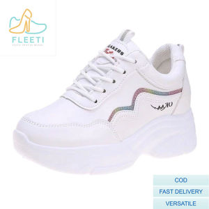Fleeti korean flat Tennis shoes low cut white rubber shoes sapatos for women Running sneaker shoes for women COD