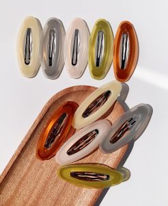 Lemeilleur 10 Pieces 3.2 Inch Big Oval Shape Women Hair Clips Metal Acrylic Resin No Slip Hair Barrettes for Girls Women Hair Styling Hair Accessories