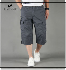 FUGUINIAO Cargo Shorts Men Summer Casual Cotton Multi Pockets Hot Breeches Cropped Trousers Military Camouflage Shorts M-5XL