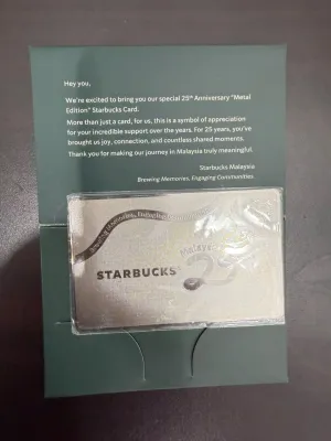 Starbucks Malaysia Exclusive 25th Anniversary Metal Card (USED)