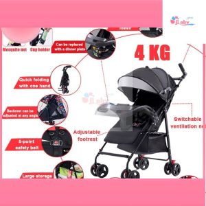【TWO WAY PUSH】Foldable Baby Stroller Kids Travel Toddler Stroller Lightweight Reversible Compact Cabin Pram