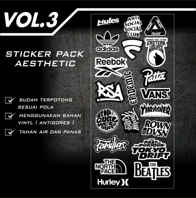 (MTP) 60 PCS STICKER AESTHETIC LOGO BRAND UNTUK LAPTOP CASE TUMBLER