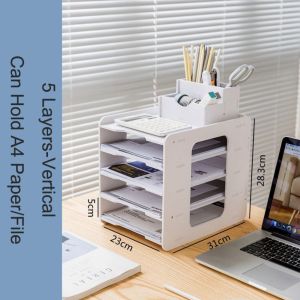 KLICKKRATE Space-Saving File Storage Rack Creative Multi-layer Desktop Organizer Practical Office Document Organizer Accounting Supplies