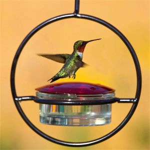 Metal Hummingbird Water Feeder Circular Hanging Hummingbird Feeder Hanging Hummingbird Feeder for Outdoor Garden Backyard Patio
