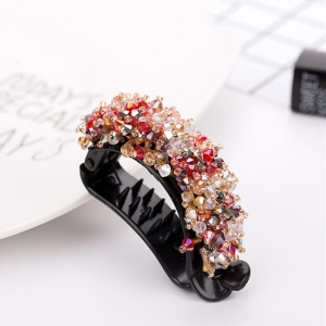 MODE Korea บุคลิกภาพคริสตัลขนาดกลางกิ๊ฟติดผม Hairpin หางม้าหัวเข็มขัดคริสตัลคว้าคลิปปิ่นปักผมลูกปัดกล้วยคลิปสำหรับผู้หญิงเครื่องประดับผม