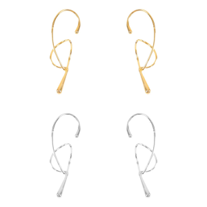 ต่างหูแบบหนีบรูปทรงเรขาคณิตที่หรูหราสำหรับผู้หญิงอินเทรนด์สายบิดโลหะโดยไม่ต้องเจาะต้องมีสไตล์