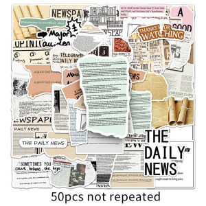 50ชิ้นสติกเกอร์ PVC หนังสือพิมพ์วินเทจสำหรับเด็กเครื่องเขียนเกาหลีอุปกรณ์การเรียนสมุดติดการตกแต่ง DIY