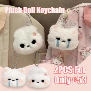 2PCS Plush Toy Keychain Cartoon Plush Rabbit Cute Keyring Accessory Couple Rabbit Doll Keychain