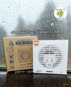 Quạt hút mùi thông gió gắn tường mini Nanoco Panasonic 8W - lỗ khoét 140mm