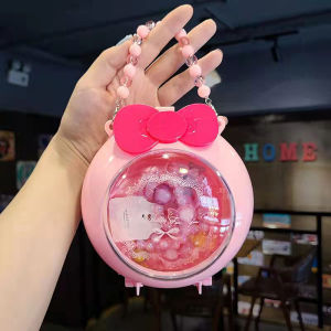 Hmeme Nhựa trong suốt hộp đồ trang sức đáng yêu phim hoạt hình tóc phụ kiện Tổ Chức Công chúa nhựa lưu trữ hộp dễ thương trẻ em túi