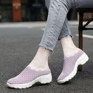 FOKU Sepatu Slop Santai Wanita Slip On Sneakers Korea Terbaru