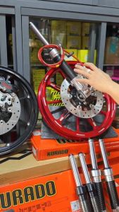 Phuộc trước Kurado V3 Cacbon cnc nguyên khối lắp đặt nhiều dòng tay ga scooter - xe máy điện vinfast yadea