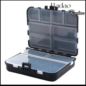 Badao กล่องเก็บของขนาดเล็กกล่องใส่อุปกรณ์ตกปลาแบบถอดได้สองชั้นกล่องเก็บเหยื่อตกปลาช้อนเบ็ดตกปลา