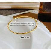 18k Gold Plated Bracelet Stainless Titanium Bracelet Plain Design Glossy Simple Elegant For Women