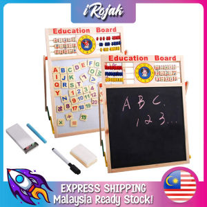 [iRojak] Wooden Double-sided Whiteboard Blackboard Drawing Board Toys 双面黑板白板 Papan Putih Papan Hitam Budak - BT106