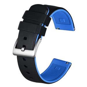 BISONSTRAP Two-tone Silicone Watch Strap 18/20/22mm Skin-friendly Waterproof Minimalist Sports Watch Strap for Men2026