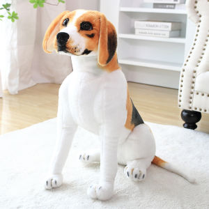 JOJO CASTLE Lifelike Simulation Dog Doll Big Size Beagle Dog Plush Toy Realistic Stuffed Animals Dog Gift For Children Home Decor Pet Store Birthday Gift