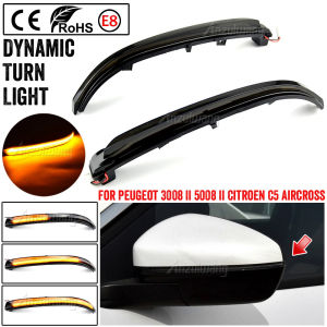 2023LED Dynamic Turn Signal Light Side Mirror Indicator Blinker For Peugeot 3008 5008 II MK2 Citroen C5 Aircross 2017-2021