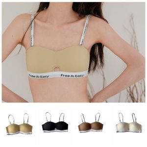 QIWANBA19 กลวงออก บราไร้สายบรา ฟิตติ้ง ตัวอักษรสำหรับเด็ก ชุดชั้นในดันทรง นุ่มนุ่มๆ หน้าอกที่รวบรวม บราไร้ตะเข็บ สาวๆ