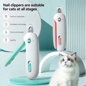 MIRELINA Chống cắt quá mức cắt móng cho thú cưng Nhẹ có lỗ điều chỉnh Máy cắt móng tay có đèn LED. An toàn. Dụng cụ cắt móng tay