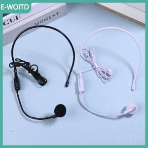 【E-WOITD】 1Pcs Có dây 3.5mm cắm hướng dẫn bài giảng bài phát biểu tai nghe mic di động gắn trên đầu tai nghe Microphone cho cuộc họp giảng dạy
