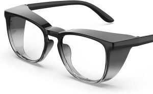 TOREGE Safety Glasses Safety Goggles Eyewear With Anti-Fog And Anti-Blue Light Lenses For Nurse Women (Leopard & Yellow)