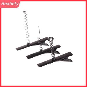 Heabety  10PCS đen kim loại Pinch Alligator tóc Clip 40mm với dây cuộn mùa xuân thủ công kẹp tóc cho bữa tiệc thời trang ủng hộ trẻ em Đồ chơi