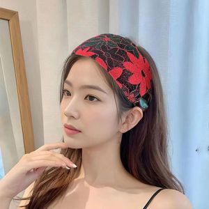 NEEUJ ดอกไม้ประดับดอกไม้ ที่คาดผมปักลูกไม้ ตาข่ายแบบตาข่าย กันลื่น ห่วงผมผู้หญิง ทันสมัยและทันสมัย ความกว้างกว้าง ที่คาดผมกันลื่นแบบมีฟัน อุปกรณ์อาบน้ำอาบน้ำ