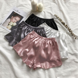 Women Loose-Fit Matte Silk Ruffle Safety Pants Shorts Anti Emptied
