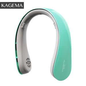 KAGEMA Mini Portable 4000 mAh USB Rechargeable Hands Free Bladeless Neck Fan Cooler 360 Surround Airflow 4 Turbo Motor 4 Core Design Kipas Leher For Sports