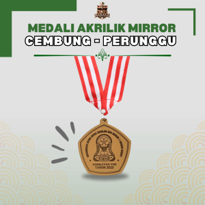 Medali Akrilik Mirror Laser Engrave Custom Emas Perak Perunggu Wisuda Kelulusan Kejuaraan Olimpiade