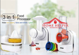 3in1เครื่องคั้นน้ําส้มไฟฟ้า Food processor เครื่องทําสมูทตี้ เครื่องหั่นผัก เครื่องหั่นผลไม้ เครื่องสไลด์ผัก รุ่น KJ3001