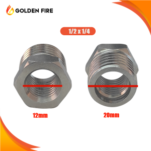 SUS 201 Bushing Reducer 1 NPS Male x 3/4 NPS Female  1 NPS Male x 1/2 NPS Female 3/4 NPS Male x 1/2 NPS Female 1/2 NPS Male x 3/8 NPS Female 1/2 NPS Male x 1/4 NPS Female  Reducing Connector